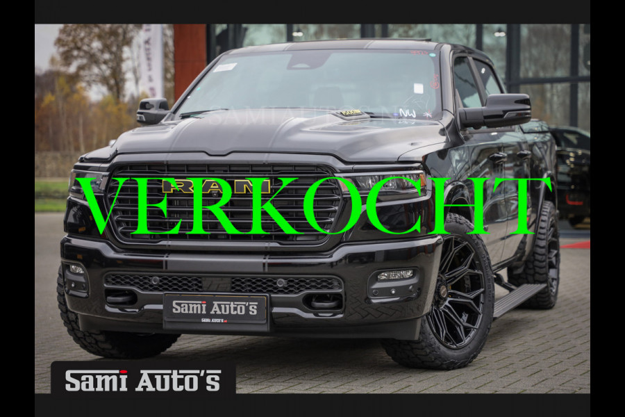 Dodge Ram PREMIUM NIGHT 2025 | BOM VOL + 14.4 INCH SCHERM | LUCHTVERING | HUD | HURRICAN 420PK 636 Nm | PRIJS MET LPG EN COVER EN GARANTIE DUBBELE CABINE | PICK UP | 5 PERSOONS | DC | GRIJSKENTEKEN | VOORRAAD NR 2231 - 4946