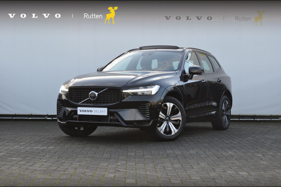 Volvo XC60 T6 350PK Long Range AWD Plus Dark / Panoramisch schuif-kantel dak / Lederen bekleding / Elektrisch bedienbare voorstoelen met geheugen / 360 Camera / Stoelverwarming voor en achter / Apple Carplay / Trekhaak / BLIS /