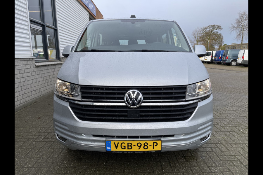 Volkswagen Transporter T6.1 2.0 TDI L2H1 30 DC 6 persoons Comfortline / vaste prijs rijklaar € 29.950 marge / lease vanaf € 536 / airco / navi / cruise / zilver metallic / trekhaak 2200 kg ! / euro 6