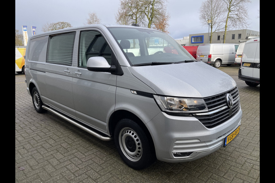 Volkswagen Transporter T6.1 2.0 TDI L2H1 30 DC 6 persoons Comfortline / vaste prijs rijklaar € 29.950 marge / lease vanaf € 536 / airco / navi / cruise / zilver metallic / trekhaak 2200 kg ! / euro 6