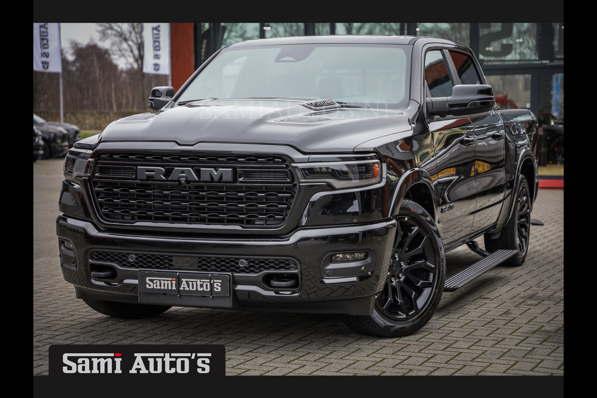 Dodge Ram 1500 LIMITED NIGHT HIGH OUTPUT 540PK 706 Nm | XB9 | MASSAGE | BOM VOL | CREW CAB | DUBBELE CABINE | GRIJSKENTEKEN | DE MEEST LUXUEUZE en BEGEERDE Pick-up VOORRAAD NR 2304 - 8540