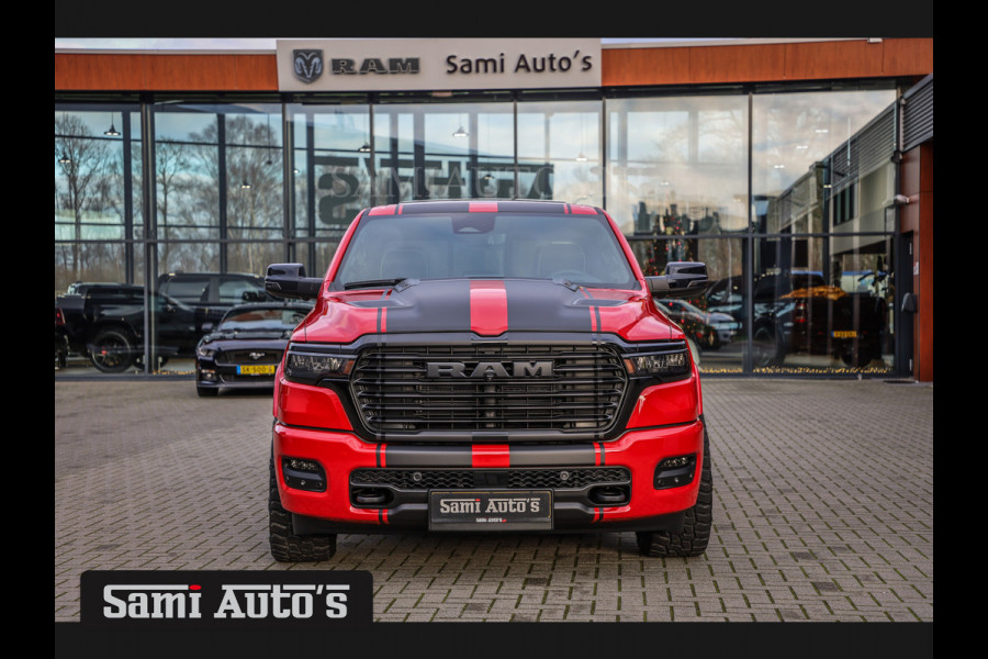 Dodge Ram 2025 NIGHT PREMIUM | BOM VOL + 14.4 INCH SCHERM + LUCHTVERING + HUD | HURRICANE 420PK 636 Nm | PRIJS MET LPG EN COVER EN GARANTI DUBBELE CABINE | PICK UP | 5 PERSOONS | DC | GRIJSKENTEKEN | PR4 FLAME RED | VOORRAAD NR 2234 - 4995