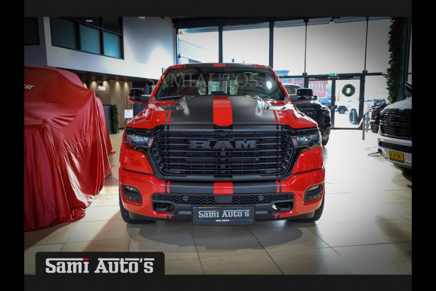 Dodge Ram 2025 NIGHT PREMIUM | BOM VOL + 14.4 INCH SCHERM + LUCHTVERING + HUD | HURRICANE 420PK 636 Nm | PRIJS MET LPG EN COVER EN GARANTI DUBBELE CABINE | PICK UP | 5 PERSOONS | DC | GRIJSKENTEKEN | PR4 FLAME RED | VOORRAAD NR 2234 - 4995