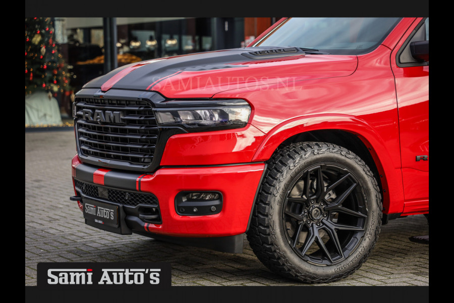 Dodge Ram 2025 NIGHT PREMIUM | BOM VOL + 14.4 INCH SCHERM + LUCHTVERING + HUD | HURRICANE 420PK 636 Nm | PRIJS MET LPG EN COVER EN GARANTI DUBBELE CABINE | PICK UP | 5 PERSOONS | DC | GRIJSKENTEKEN | PR4 FLAME RED | VOORRAAD NR 2234 - 4995