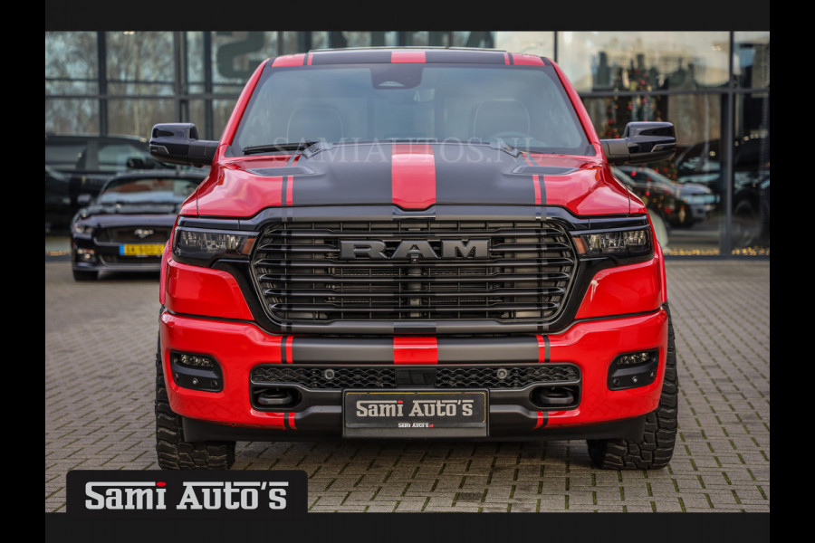 Dodge Ram 2025 NIGHT PREMIUM | BOM VOL + 14.4 INCH SCHERM + LUCHTVERING + HUD | HURRICANE 420PK 636 Nm | PRIJS MET LPG EN COVER EN GARANTI DUBBELE CABINE | PICK UP | 5 PERSOONS | DC | GRIJSKENTEKEN | PR4 FLAME RED | VOORRAAD NR 2234 - 4995