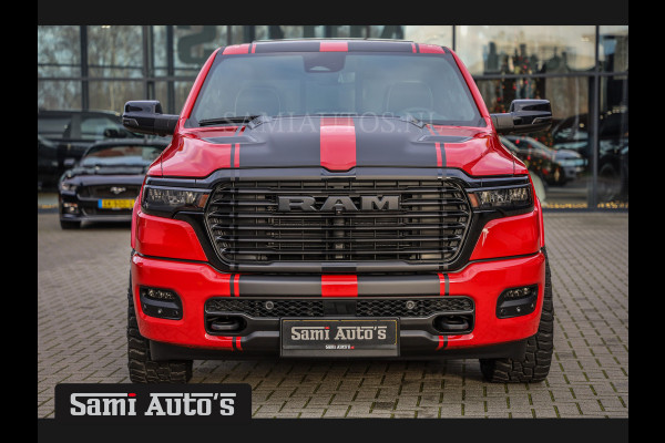 Dodge Ram 2025 NIGHT PREMIUM | BOM VOL + 14.4 INCH SCHERM + LUCHTVERING + HUD | HURRICANE 420PK 636 Nm | PRIJS MET LPG EN COVER EN GARANTI DUBBELE CABINE | PICK UP | 5 PERSOONS | DC | GRIJSKENTEKEN | PR4 FLAME RED | VOORRAAD NR 2234 - 4995