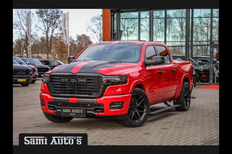 Dodge Ram 2025 NIGHT PREMIUM | BOM VOL + 14.4 INCH SCHERM + LUCHTVERING + HUD | HURRICANE 420PK 636 Nm | PRIJS MET LPG EN COVER EN GARANTI DUBBELE CABINE | PICK UP | 5 PERSOONS | DC | GRIJSKENTEKEN | PR4 FLAME RED | VOORRAAD NR 2234 - 4995