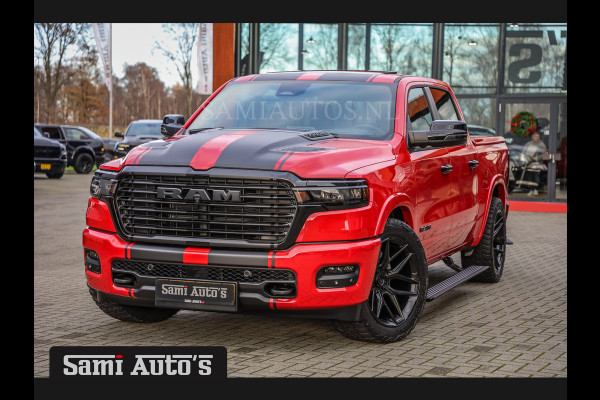 Dodge Ram 2025 NIGHT PREMIUM | BOM VOL + 14.4 INCH SCHERM + LUCHTVERING + HUD | HURRICANE 420PK 636 Nm | PRIJS MET LPG EN COVER EN GARANTI DUBBELE CABINE | PICK UP | 5 PERSOONS | DC | GRIJSKENTEKEN | PR4 FLAME RED | VOORRAAD NR 2234 - 4995