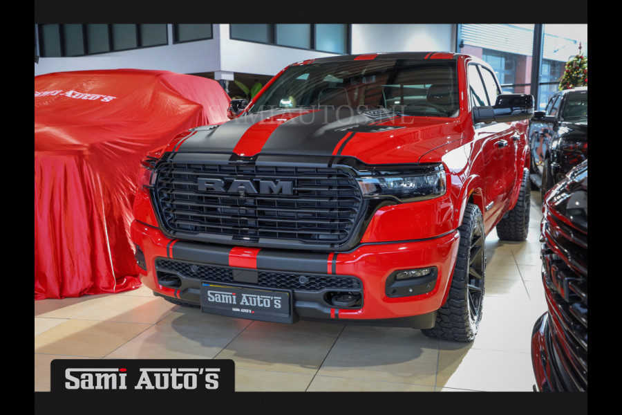 Dodge Ram 2025 NIGHT PREMIUM | BOM VOL + 14.4 INCH SCHERM + LUCHTVERING + HUD | HURRICANE 420PK 636 Nm | PRIJS MET LPG EN COVER EN GARANTI DUBBELE CABINE | PICK UP | 5 PERSOONS | DC | GRIJSKENTEKEN | PR4 FLAME RED | VOORRAAD NR 2234 - 4995