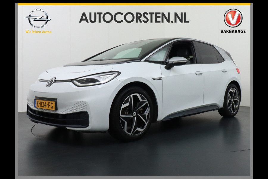 Volkswagen ID.3 AUT. 204pk 58kWh Adap.Cruise Apple Carplay Android Mirror Link 19" Matrix led IQ-.Drive Auto-Pilot WiFi Navi-discover-Pro Ecc Ca Stoelverwarming Vermoeidheids herkenning Rijstrooksensor Bluetooth Keyless DAB Pdc Usb 19''LM Achteropkomend verkeer waarschuwing Orig.NLse Auto Dealer-Onderhouden 43.000 nieuw!