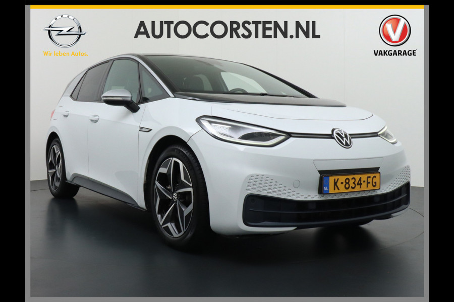 Volkswagen ID.3 AUT. 204pk 58kWh Adap.Cruise Apple Carplay Android Mirror Link 19" Matrix led IQ-.Drive Auto-Pilot WiFi Navi-discover-Pro Ecc Ca Stoelverwarming Vermoeidheids herkenning Rijstrooksensor Bluetooth Keyless DAB Pdc Usb 19''LM Achteropkomend verkeer waarschuwing Orig.NLse Auto Dealer-Onderhouden 43.000 nieuw!