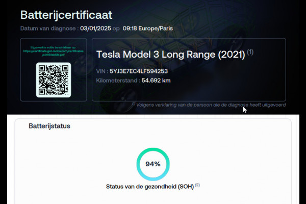 Tesla Model 3 PERFORMANCE AWD 75KWH MET 462 PK