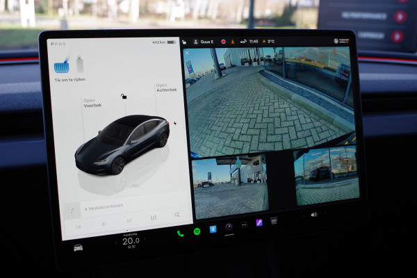 Tesla Model 3 Long Range RWD 78 kWh *PER-DIRECT LEVERBAAR*, Panoramadak, 4 x Stoelverwarming, Entertainment, 360 Camera