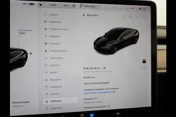 Tesla Model 3 SR+60kWh 326PK AutoPilot FSD-v.b Premium-Luidsprekers Leer PanoDak Adaptive cruise 18" Camera's Elektr.-Stuur+Stoelen+Spiegels+G Ecc Navigatiesysteem full map LED-a+v Comfortstoel(en) ACC Dual-ECC DAB Voorverwarmen interieur via App Keyless via Telefoonsleutel One-Pedal-Drive Orig. nlse auto  1e eigenaar Slechts 1584kg (Lichtste Tesla)
