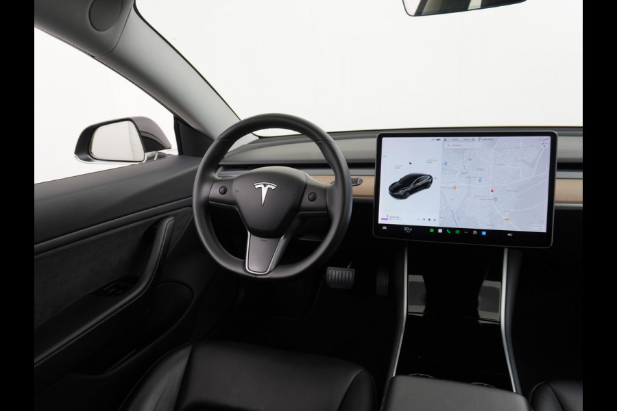 Tesla Model 3 SR+60kWh 326PK AutoPilot FSD-v.b Premium-Luidsprekers Leer PanoDak Adaptive cruise 18" Camera's Elektr.-Stuur+Stoelen+Spiegels+G Ecc Navigatiesysteem full map LED-a+v Comfortstoel(en) ACC Dual-ECC DAB Voorverwarmen interieur via App Keyless via Telefoonsleutel One-Pedal-Drive Orig. nlse auto  1e eigenaar Slechts 1584kg (Lichtste Tesla)