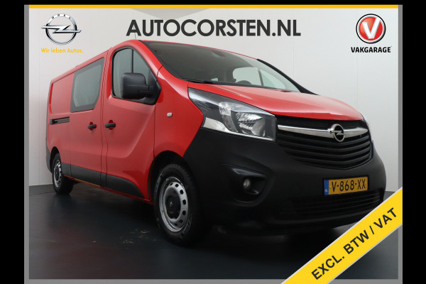 Opel Vivaro D126PK 5pers. Dubbele Cabine L2H1 Navi Camera PDC Airco Cruise Controle Trekhaak DAB MultiMedia DC Betonplex Schuifdeur Wand+Raa Regensensor Elektr.Spiegels+Verwarmd Centr. Vergrendeling Elektr.Ramen Led Mistlampen EURO6 Elegance Pakket Audio Pakket Navigatie Pakket Parkeer Pakket Orig.NLse auto 1e eigenaar 2.000kg trekvermogen