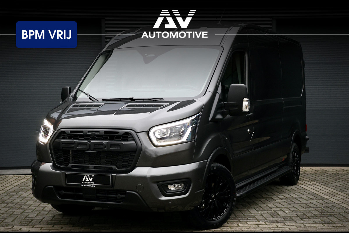 Ford Transit 350 2.0 TDCI L3H2 165PK AUT Limited | BPM VRIJ | L+R Schuifdeur | 360 Camera | ACC | Navigatie | Bi-Xenon | Lane assist | BLIS | CarPlay | Trekhaak | 3-Zitter| Facelift model MY2025