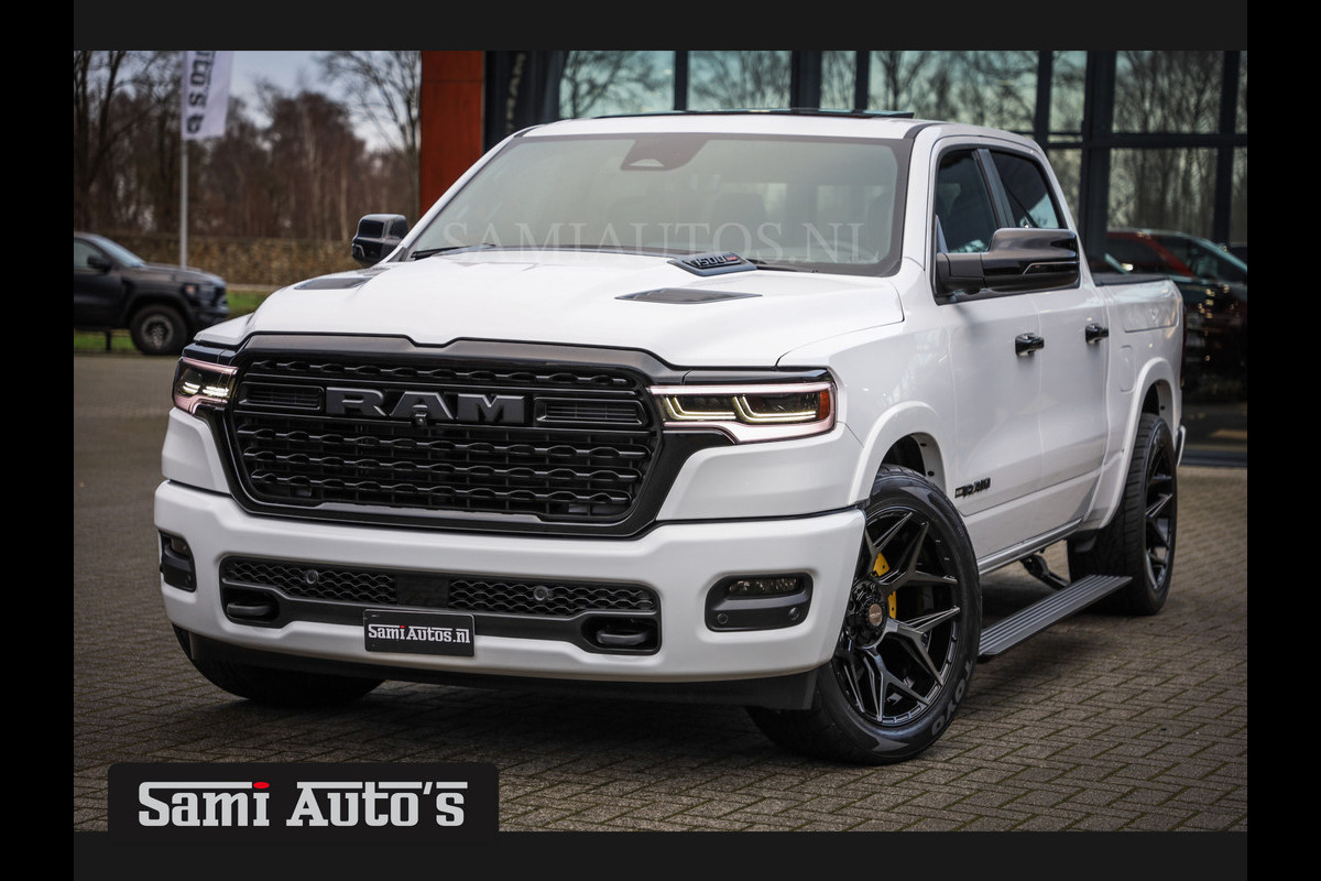 Dodge Ram 1500 LIMITED NIGHT H.O 540PK 706 Nm | XB9 | MASSAGE | BOM VOL | PW7 WHITE | CREW CAB | DUBBELE CABINE | GRIJSKENTEKEN | VOORRAAD NR 2336 - 7700