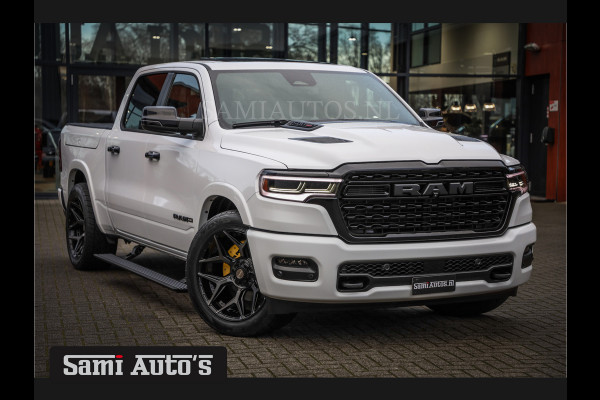 Dodge Ram 1500 LIMITED NIGHT H.O 540PK 706 Nm | XB9 | MASSAGE | BOM VOL | PW7 WHITE | CREW CAB | DUBBELE CABINE | GRIJSKENTEKEN | DE MEEST LUXUEUZE en BEGEERDE Pick-up VOORRAAD NR 2305 - 8549