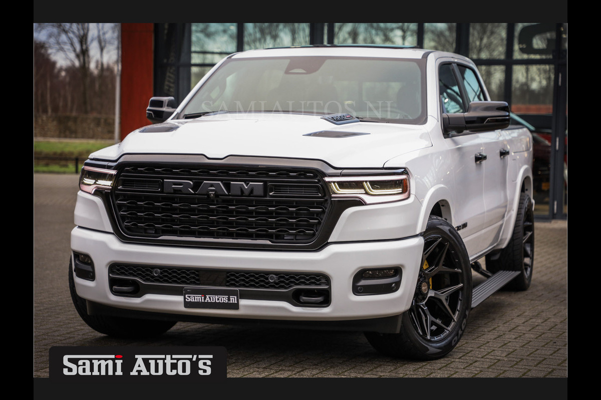 Dodge Ram 1500 LIMITED NIGHT H.O 540PK 706 Nm | XB9 | MASSAGE | BOM VOL | PW7 WHITE | CREW CAB | DUBBELE CABINE | GRIJSKENTEKEN | DE MEEST LUXUEUZE en BEGEERDE Pick-up VOORRAAD NR 2305 - 8549