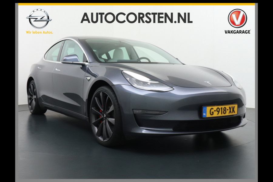 Tesla Model 3 Performance AWD 513pk 0-100 3,4 sec. 20" FSD-vb. AutoPilot Carbon Spoiler Premium-HiFi Pano.dak Camera Leer Adaptive-Cruise+Stop 4wd Rode Remklauwen Carbon-Spoiler Premium Audio Veel grip door 4WD vierwielaandrijving.  Origineel Nederlandse auto ! 1e eigenaar 67000 nieuw