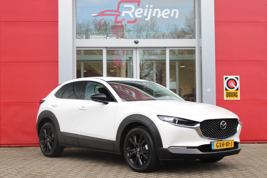 Mazda CX-30 2.0 e-SkyActiv-G M 150PK AUTOMAAT Hybrid HOMURA | HEAD UP DISPLAY | NAVIGATIE | ELEKTRISCHE ACHTERKLEP | DODEHOEK DETECTIE | APPLE CARPLAY/ANDROID AUTO | STOEL VERWARMING | ADAPTIVE CRUISE CONTROL | CLIMATE CONTROL | LICHTMETALEN VELGEN BLACK | GETINTE RUITEN |