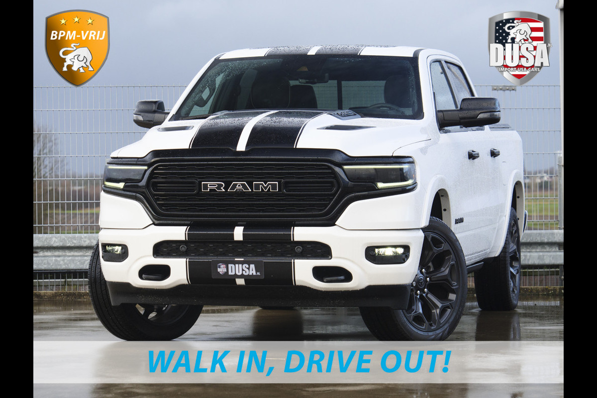 Dodge Ram BPM-VRIJ | 1500 | Limited | 5.7 V8 | HEMI Night Edition | Panorama dak  | Luchtvering | BPM-VRIJ Getoonde accessoires zijn verkrijgbaar tegen meerprijs