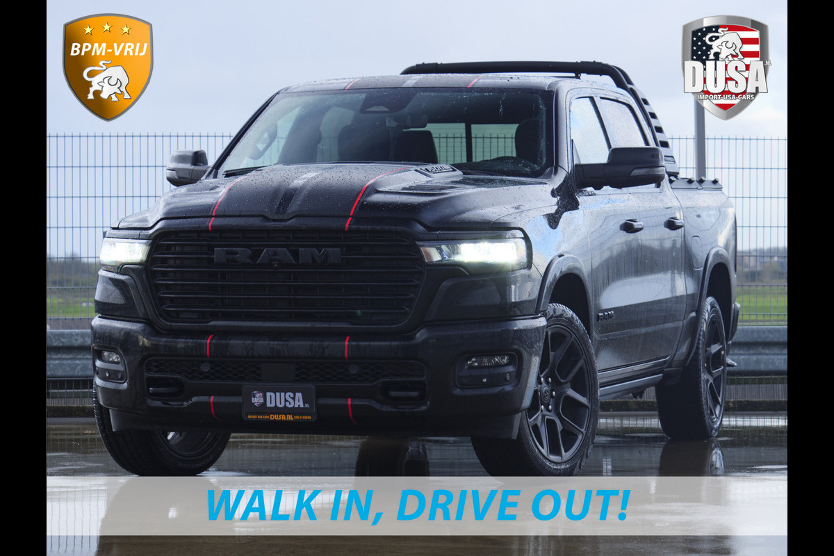 Dodge Ram | 1500 | Laramie | Night Edition | 3.0L I6 Hurricane | Crew Cab | 4X4 | Niveau regeling | 14,4-inch Touchscreen | Passenger Display | INCL BPM-VOORDEEL Getoonde accessoires zijn verkrijgbaar tegen meerprijs