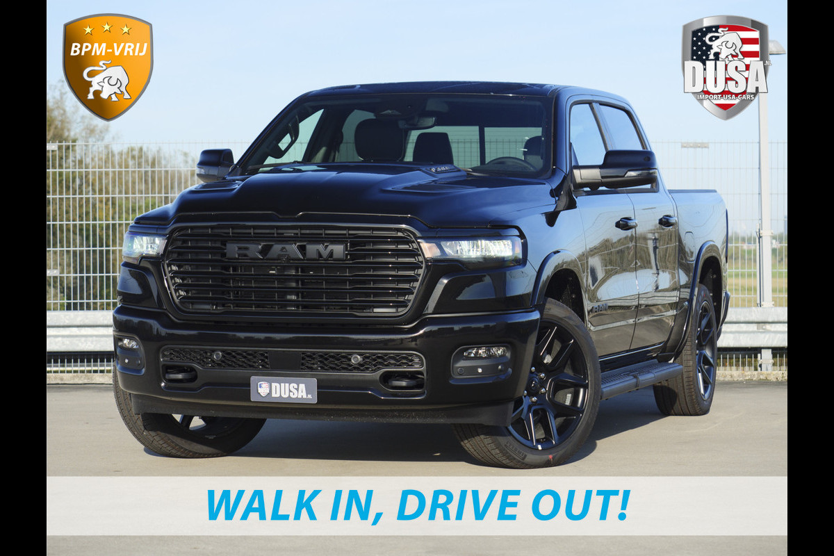 Dodge Ram 1500 | Laramie | Night Edition | 3.0L I6 Hurricane | Crew Cab | 4X4 | Panorama | 14,4-inch Touchscreen | Passenger Display | INCL BPM-VOORDEEL Getoonde accessoires zijn verkrijgbaar tegen meerprijs