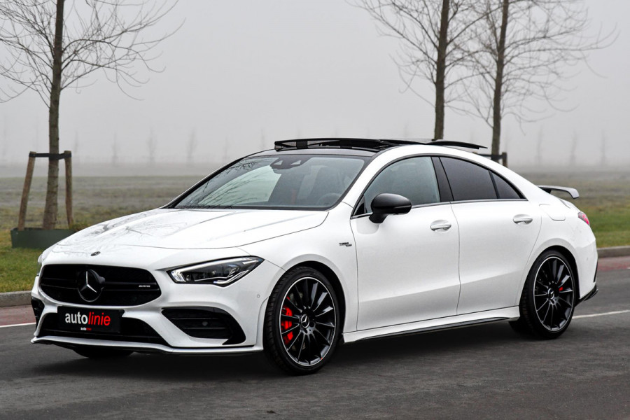 Mercedes-Benz CLA-Klasse AMG 35 4MATIC Aero. Schaal, Pano, Distro+, HUD, 360, Burm, Keyless, Dodeh, CarPlay, Sfeer!