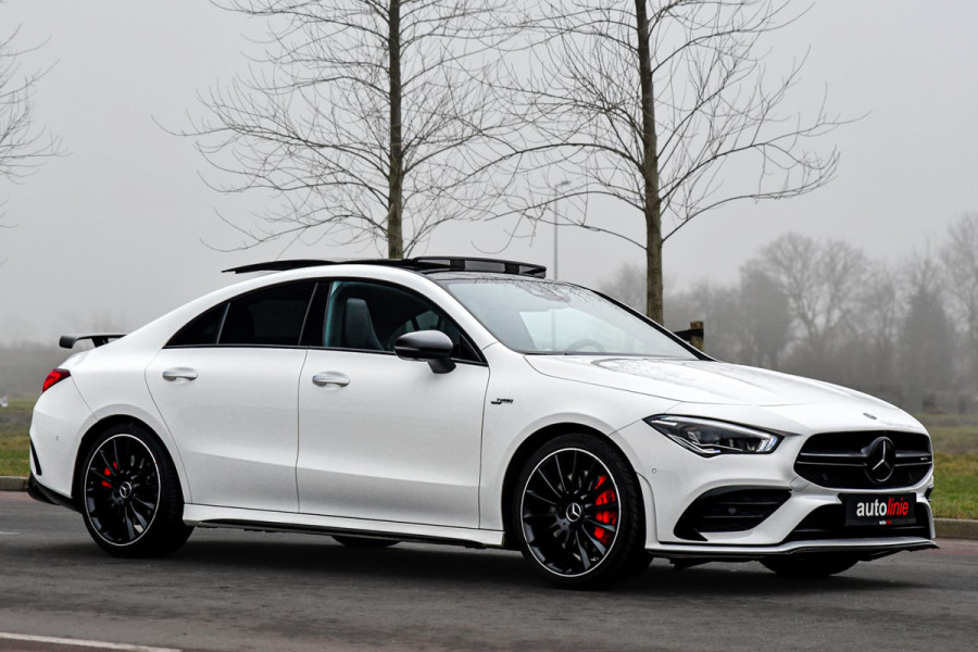 Mercedes-Benz CLA-Klasse AMG 35 4MATIC Aero. Schaal, Pano, Distro+, HUD, 360, Burm, Keyless, Dodeh, CarPlay, Sfeer!