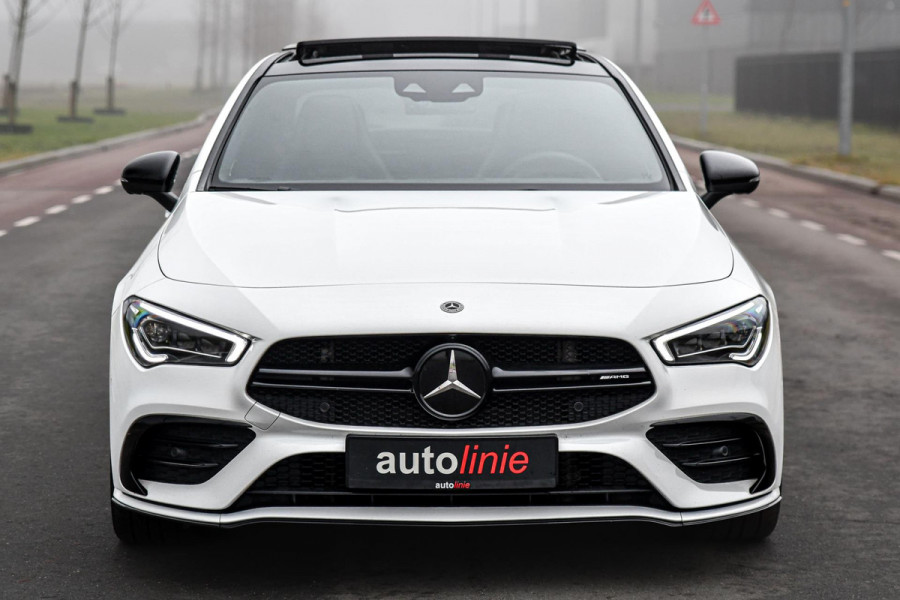 Mercedes-Benz CLA-Klasse AMG 35 4MATIC Aero. Schaal, Pano, Distro+, HUD, 360, Burm, Keyless, Dodeh, CarPlay, Sfeer!