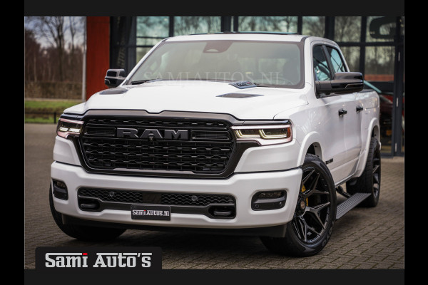 Dodge Ram 1500 LIMITED NIGHT H.O 540PK 706 Nm | XB9 | MASSAGE | BOM VOL | PWD IVORY | CREW CAB | DUBBELE CABINE | GRIJSKENTEKEN | 5 PERSOONS | DE MEEST LUXUEUZE en BEGEERDE Pick-up | VOORRAAD NR 2351 - 7478