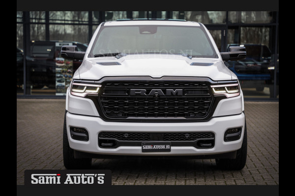 Dodge Ram 1500 LIMITED NIGHT H.O 540PK 706 Nm | XB9 | MASSAGE | BOM VOL | PWD IVORY | CREW CAB | DUBBELE CABINE | GRIJSKENTEKEN | 5 PERSOONS | DE MEEST LUXUEUZE en BEGEERDE Pick-up | VOORRAAD NR 2351 - 7478