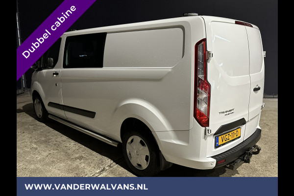 Ford Transit Custom 2.0 TDCI 130pk L2H1 Dubbele Cabine Euro6 Airco | 5-Zits | 2800kg Trekhaak | Camera Navigatie, LED, Sidebars, Stoelverwarming, Cruisecontrol, Parkeersensoren