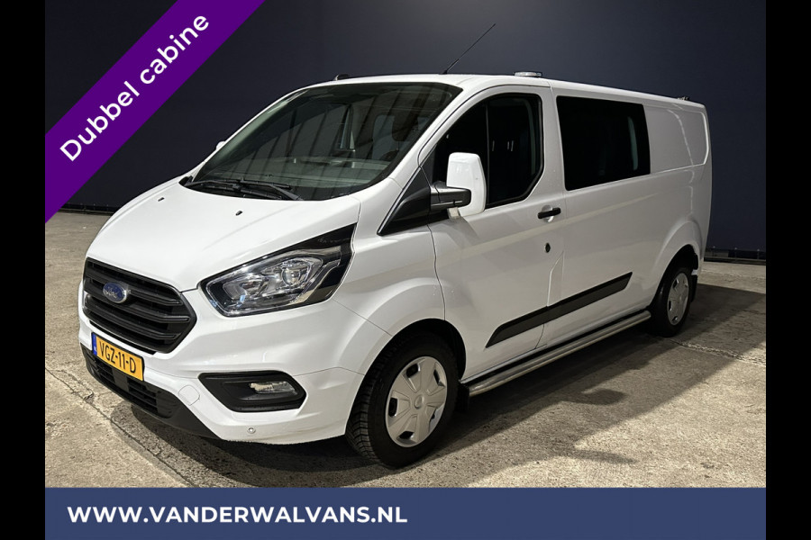 Ford Transit Custom 2.0 TDCI 130pk L2H1 Dubbele Cabine Euro6 Airco | 5-Zits | 2800kg Trekhaak | Camera Navigatie, LED, Sidebars, Stoelverwarming, Cruisecontrol, Parkeersensoren