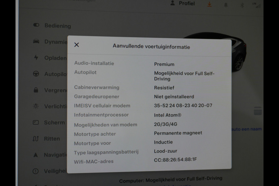 Tesla Model 3 Long Range 2020 75kWh 463PK Full Self Driving Computer Telefoon-Sleutel Premium Audio 4wd  18" Lmv AutoPilot Panoramadak Camera' Stoel en achterbank verwarming Keyless Electr.Stoelen+Memory+Easy-Entry WiFi Origineel Nederlandse auto Grootste accu, Tot 16,5kwh thuis laden.