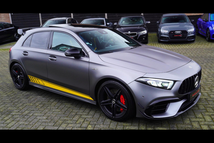 Mercedes-Benz A-Klasse AMG 45 S 4MATIC+ Edition 1 Yellow Edition | Burmester | Panorama | Kuipstoelen | Eventuri Carbon Air intake