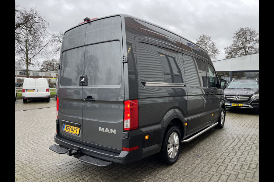 MAN TGE 35 2.0 Standaard Hoog L2H2 177pk automaat / vaste prijs rijklaar € 29.950 ex btw / lichtmetalen velgen / pdc rondom / airco / cruise / donker grijs metallic / trekhaak 3000 kg