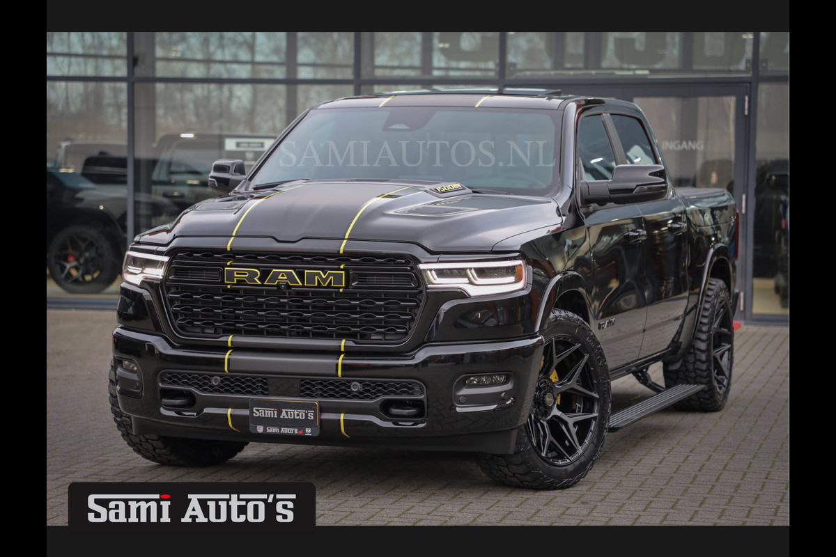 Dodge Ram 1500 LIMITED NIGHT HIGH OUTPUT | DE MEEST LUXUEUZE PICK UP | H.O 540PK 706 Nm 2025 | XB9 | MASSAGE | BOM VOL | CREW CAB | DUBBELE CABINE | GRIJSKENTEKEN | 5 PERSOONS | VOORRAAD NR 2337 - 7694