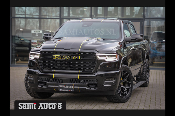 Dodge Ram 1500 LIMITED NIGHT HIGH OUTPUT | DE MEEST LUXUEUZE PICK UP | H.O 540PK 706 Nm 2025 | XB9 | MASSAGE | BOM VOL | CREW CAB | DUBBELE CABINE | GRIJSKENTEKEN | 5 PERSOONS | VOORRAAD NR 2337 - 7694