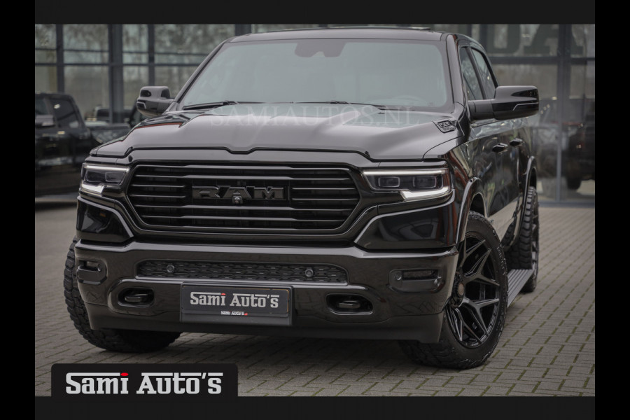 Dodge Ram 1500 LONGHORN| BLACK OPS | HUD & VIRTUAL | PRIJS MET LPG + HEAD UP ADG + DEKSEL + PANORAMADAK GWJ + LUCHTVERING SER + BOM VOL |  CREW CAB | DUBBELE CABINE | 5,7L V8 HEMI 402 PK 4X4 | 5 PERSOONS | GRIJSKENTEKEN | VOORRAAD NR 2185 - 9547