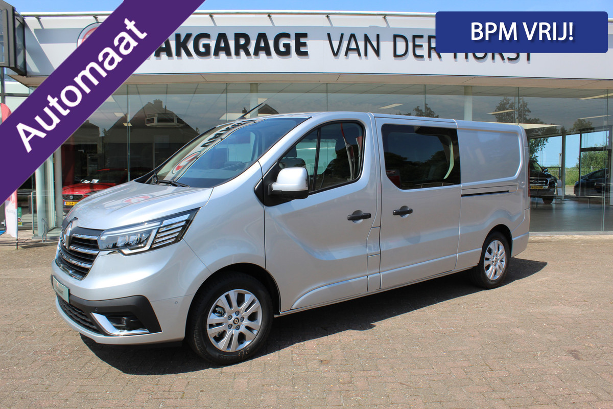 Renault Trafic 2.0-170pk dCi T29 L2H1 Luxe dubbele cabine AUTOMAAT. Zeer luxe Renault Trafic dubbele cabine. Volautm. airco, navigatie, telefoonvoorb., metallic lak, LM wielen, schuifdeur li.+re., armsteunen li.+re voor, Isofix etc, etc