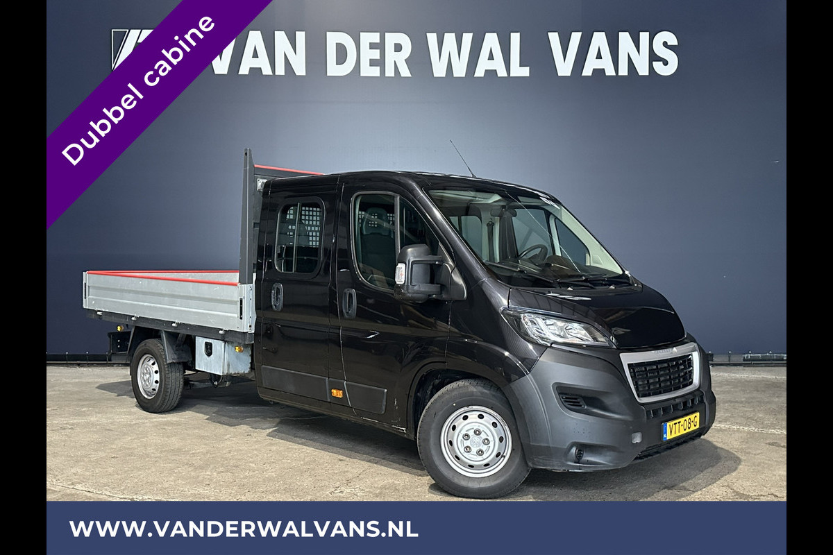 Peugeot Boxer 2.2 BlueHDi 140pk Pick up Dubbel cabine open laadbak Euro6 Airco | 7-Zits | Bluetooth telefoonvoorbereiding