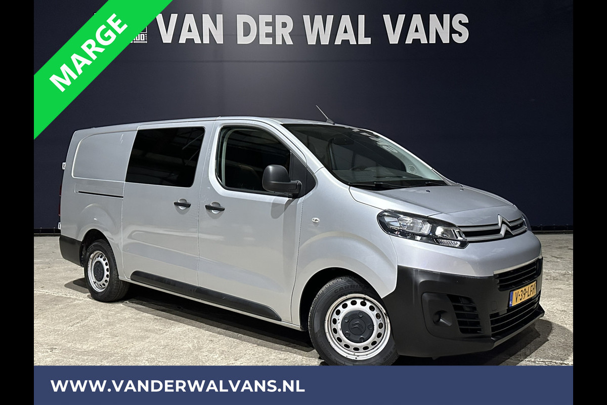 Citroën Jumpy 2.0 BlueHDI **MARGE, GEEN BTW** 123pk L3H1 XL Dubbele cabine Euro6 Airco | 2500kg Trekhaak Cruisecontrol, Apple Carplay, Navigatie, Parkeersensoren, 5-Zits