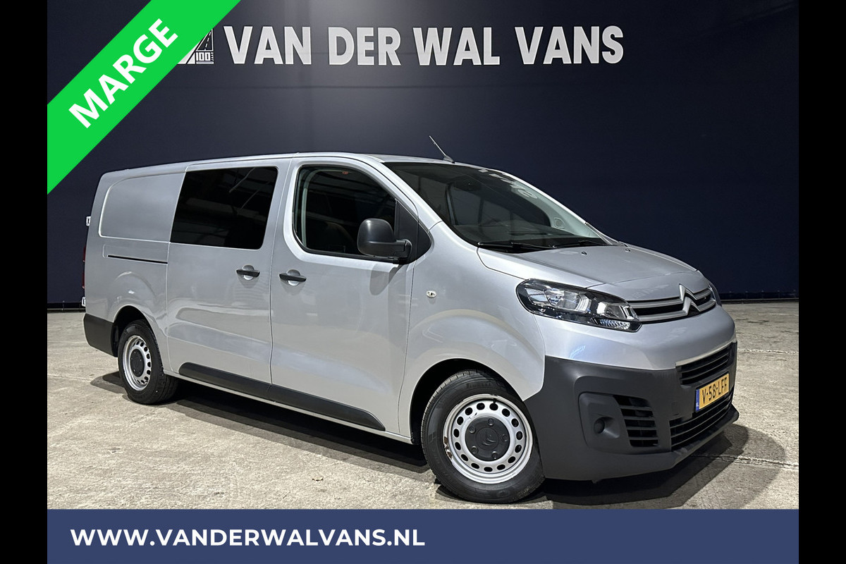 Citroën Jumpy 2.0 BlueHDI **MARGE, GEEN BTW** 123pk L3H1 XL Dubbel cabine Euro6 Airco | 2500kg Trekhaak Navigatie, Cruisecontrol, Apple Carplay, Parkeersensoren, 5-Zits