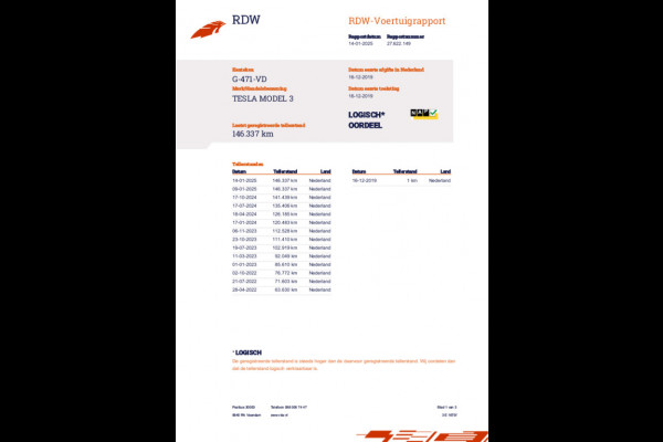 Tesla Model 3 Long Range AWD 75 kWh 89% SOH Trekhaak (1.000kg)