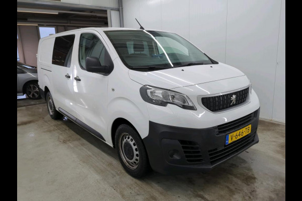 Peugeot Expert 231L 2.0 BlueHDI 120PK DC Premium Airco Navi Carplay PDC Achter Cruise Control 6 Persoons Dubbele Cabine Trekhaak 2500kg NL Auto slechts 81000 km! Lang L3