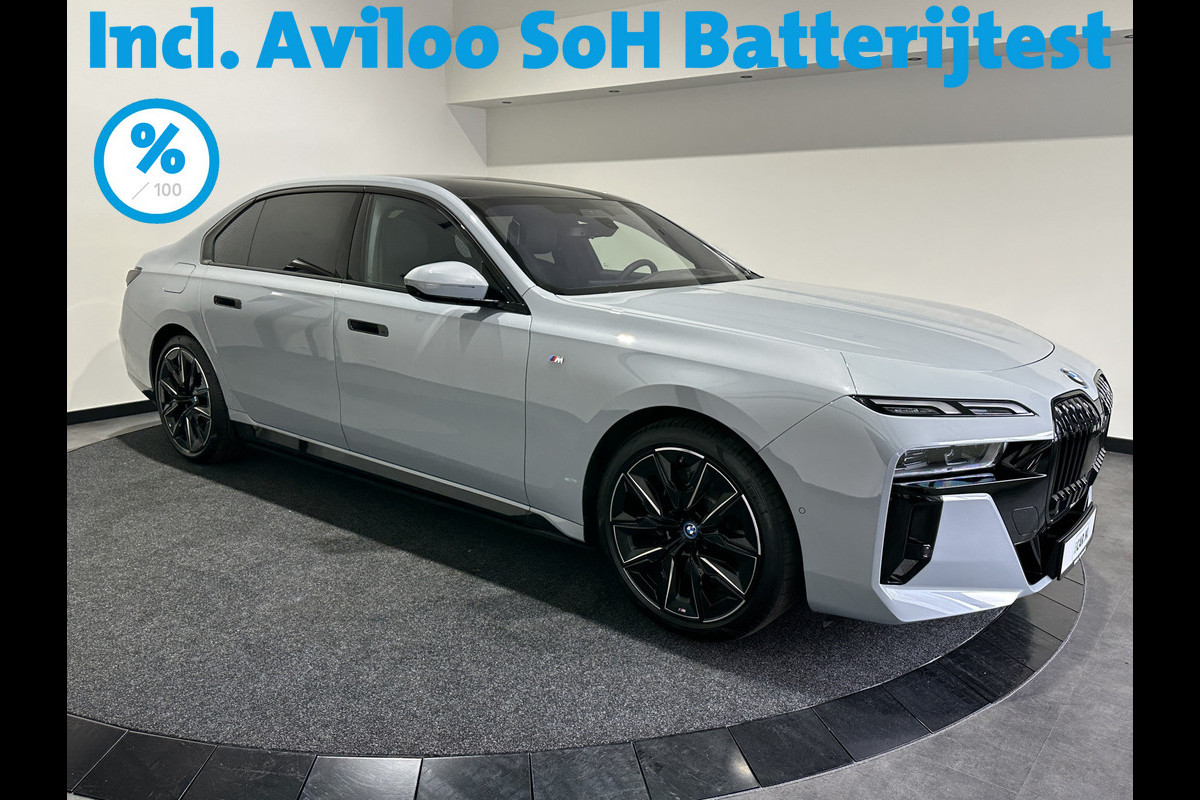 BMW i7 xDrive60 | M Sportpakket Pro | Sky Lounge Panoramadak | BMW Individual interieur | Innovation Pack | Climate Acoustics Pack | SoH (batterijcheck) 99,91 % score!