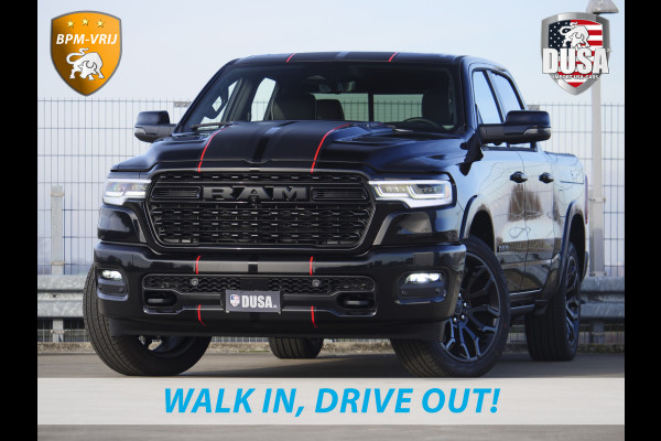 Dodge Ram | 1500 | Limited | Night | 3.0L Twin-Turbo I6 | High Output | RAMBOX Passenger Display | 14,4 Touch Screen | Harman Kardon | INCL BPM-VOORDEEL Getoonde accessoires zijn verkrijgbaar tegen meerprijs